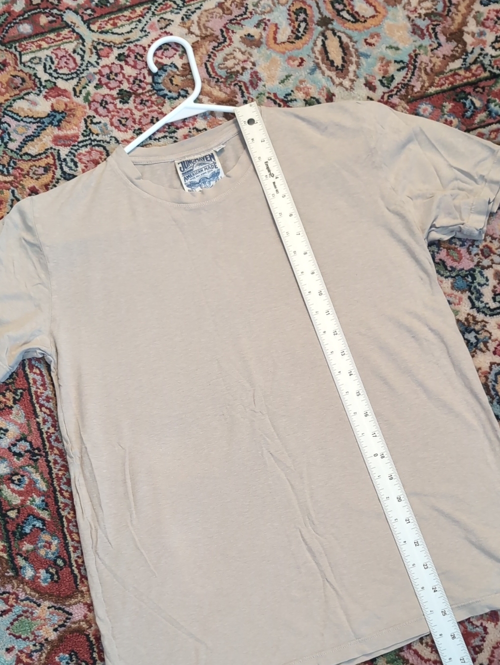 Jungmaven Short Sleeve Crew Tee in Light Beige - Picture 4 of 5